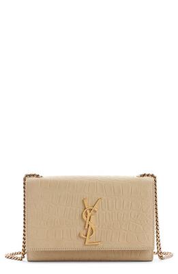 CASSANDRE phone holder with strap in SHINY crocodile-embossed leather, Saint  Laurent