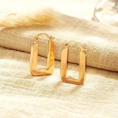 MOODEAR Gold Twisted Hoop Earrings for Women, Hypoallergenic 14k Gold  Chunky Hoop Earrings 925 Sterling Silver Post Earrings for Girls Gold  Jewelry