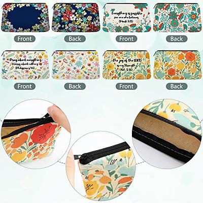 4 Pieces Inspirational Bible Verse Pencil Pouch Christian Pencil Case  Scripture Makeup Bags Canvas Cosmetic Bags for Students Office Journaling  Supplies (Bible Verse Pattern 7.8 x 3.8 Inch) 7.8 x 3.8 Inch Bible Verse  Pattern