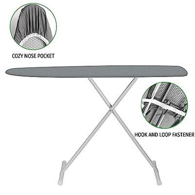  Ironing Board Cover and Pad Extra Thick Heavy Duty Padded 4  Layers, Silver Coated Ironing Board Cover, Non Stick Scorch and Stain  Resistant Standard Size 15x54 inch with Elasticized Edges (Blue) 
