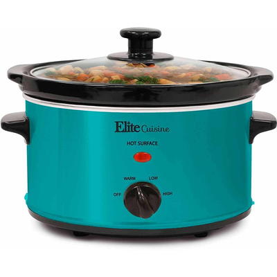 Elite 2-Quart Turquoise Oval Slow Cooker at