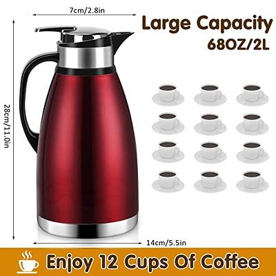 68 oz Large Thermos Pot Vacuum Insulated Flask - Keeps Hot & Cold