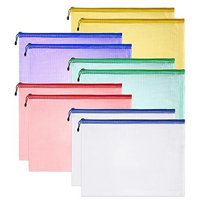 A4 Transparent File Folders Nylon Mesh Storage Bag Convenient Zipper  Stationery