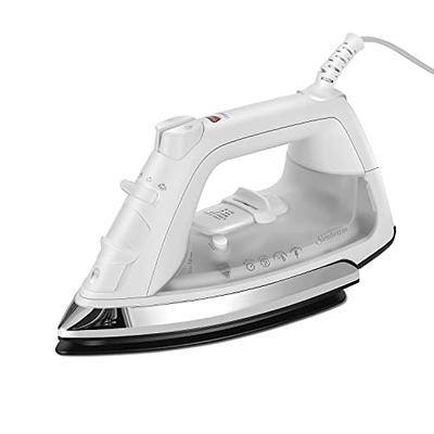 Sunbeam 1700W Steam Iron, 8' Retractable Cord, Variable Temperature Select,  Non-Stick Soleplate, Dual Spray Mist, Horizontal or Vertical Shot of Steam