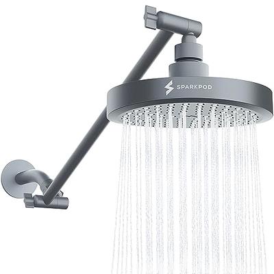 SparkPod Shower Head - High Pressure Rain - Luxury Modern Look - Tool