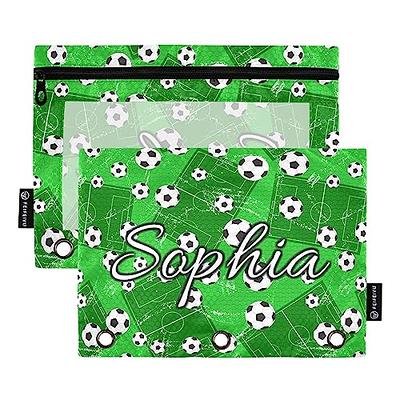 Grunge Football Soccer Personalized Pencil Pouches Bulk for 3 Ring