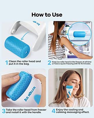 Ice Roller, Ice Roller for Face, Ice Face Roller, Cold Facial Ice Roller  Massager for Eye Puffiness, Women's Gifts, Migraine, TMJ Pain Relief &  Minor