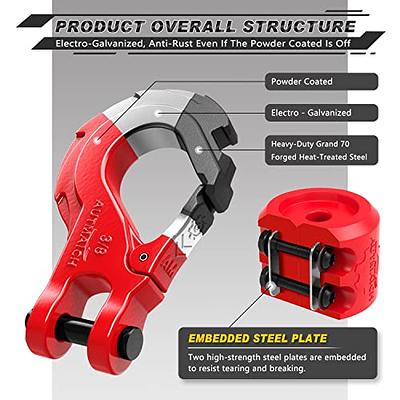 AUTMATCH 3/8 Winch Hook with Winch Cable Hook Stopper, 3/4 D Ring  Shackles - Grade 70 Forged Steel Clevis Slip Hook Work for Winch Rope, ATV,  UTV, Off Road Vehicle, Red - Yahoo Shopping