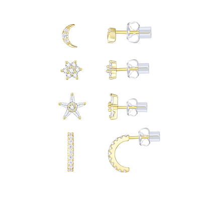 Brilliance Fine Jewelry Adult Hoop Earrings Set