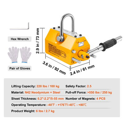 BENTISM Magnetic Lifter, 220 lbs/100kg Lifting Capacity, Permanent Lift  Magnets with Release, Steel Magnetic Lifter, Heavy Duty Magnet for Hoist,  Shop Crane, Block, Board - Yahoo Shopping