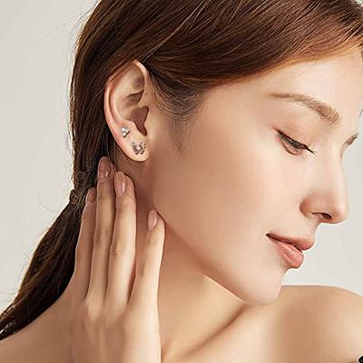 18G/16G Tiny Moon Cartilage Flat Back Labret Stud Moon Stud Earrings Tragus Flat  Back Earring Helix Conch Earring Cartilage 