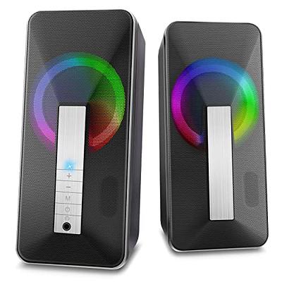 Speakers for PC, RGB Gaming Speakers Bluetooth 5.0 & 3.5mm Aux-in