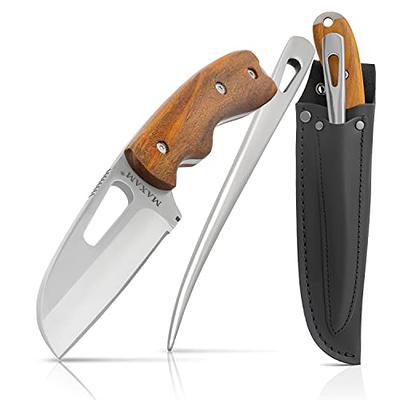Maxam 8.5 Inch Rigging Knife with Marlinspike - Full-Tang German Stainless  Steel Fixed Blade Knife, Teak Wood Handle - Sailor's Marlin Spike Knife Kit  with Leather Sheath - Yahoo Shopping