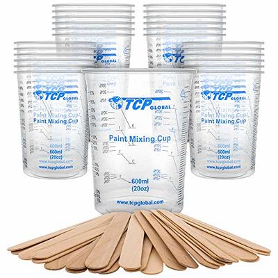 Canopus Paint Mixing Cups, Pack of 12 Cups with 3 Lids, 44-fl oz, Solvent Resistant, Reusable Clear Plastic Cups for Paint, Epox