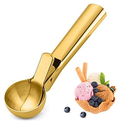 Ice Cream Scoop Stainless Steel Ice Cream Scooper with Trigger Metal Ice  Cream Scoops, Perfect for Frozen Yogurt, Gelatos, Sundaes (Gold) - Yahoo  Shopping