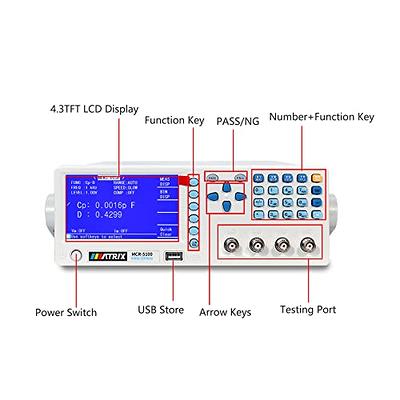 MATRIX LCR Meter, Capacitance Meter 40Hz-100kHz, Inductance Meter