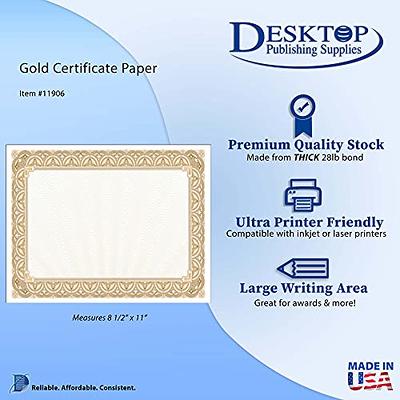 45 Pack Gold Foil Blank Certificate Paper 8.5'' x 11'' for Printing Diploma  Paper for Graduation Achievement Awards Certificates for Recognition -  Yahoo Shopping