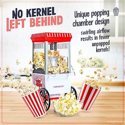 Nostalgia Popcorn Maker, 12 Cups, Hot Air Popcorn Machine with Measuring  Cap, Oil Free, Vintage Movie Theater Style, White & Red - Yahoo Shopping