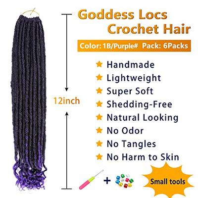 Faux Locs Crochet Hair 12 inch - 6packs/Lot Bo Faux Locs Crochet Hair Curly  Dreadlocks Synthetic Faux Locs Braiding Hair Extensions (20 Roots/Pack)