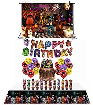 Birthday Party Supplies For Five Nights at Freddy's Includes Banner, Cake  Topper, 24 Cupcake Toppers - 24 Balloons and Backdrop 