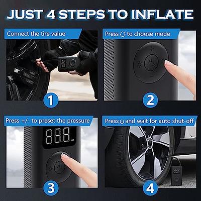 Cordless Tire Inflator 120PSI Air Pump for Car Tires Portable Air Compressor  for Tires,Cool Car Accessories,Electric Tire Air Pump for Tires with Digital  Pressure Gauge Inflation for Cars Motor Bike - Yahoo