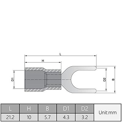 Fielect 200Pcs 16-14 AWG Insulated Fork Spade Wire Connector #4 Stud Spade  Terminal Electrical Crimp Terminal Red U-Type Spade Connectors SV2-3 -  Yahoo Shopping