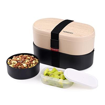 Bento Box Adult Lunch Box, 1200ml Double Layer Lunch Box With Spoon & Fork  High Capacity Food Conta