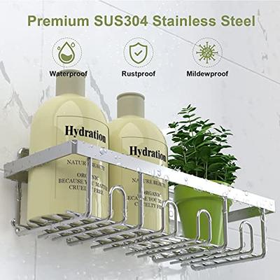  Yougai Shower Caddy Shower Shelf with Soap Dish and 4 Hooks,  SUS304 Stainless Steel Shampoo Holder Bathroom Shower Organizer No Drilling  Adhesive Wall Mounted Storage Shelves Basket Accessories-3 Pack : Home