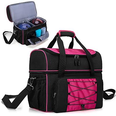 IKITEE Bowling Ball Bag, Bowling Bag for Two Balls Double Ball Tote Bag  with Padded Ball Holder, Fits Bowling Shoes Up to Mens Size 16 and Extra  Accessories
