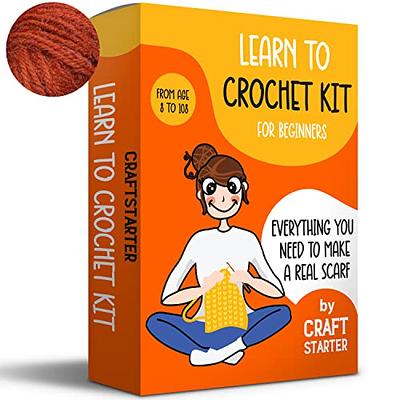 Inscraft Crochet Yarn Kit for Beginners Adults and Kids, Includes 1650 Yards 30 Colors Acrylic Skeins, User Manual, Hooks, Teal Bag Etc, Make