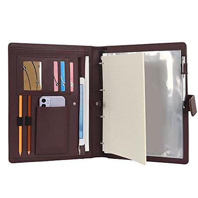 Ring Binder Padfolio with Expanded Document Bag, Organizer Business and Intervie - Blue