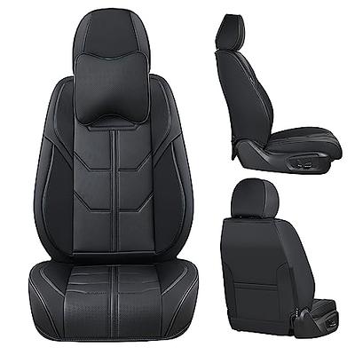 BWTJF Black Car Seat Covers for Front Seat, Universal Seat Covers for Cars,  Waterproof Leather Auto Seat Protectors with Head Pillow, Car Seat Cushions  Fit for Most Sedans SUV Pick-up Truck 