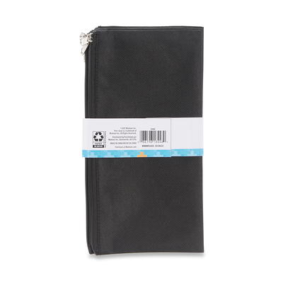 Pen+Gear Cloth Pencil Pouches, Black, Set of 5 