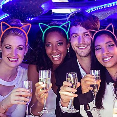 Suyegirl 6 Pcs Glow Dark Headbands Women for Party, Cat Ear