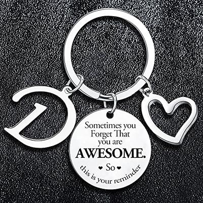 BESPMOSP Sometimes You Forget You're Awesome Letter Keyring Encouragement  Initial Alphabet Keychain Inspirational Keychain (D) - Yahoo Shopping