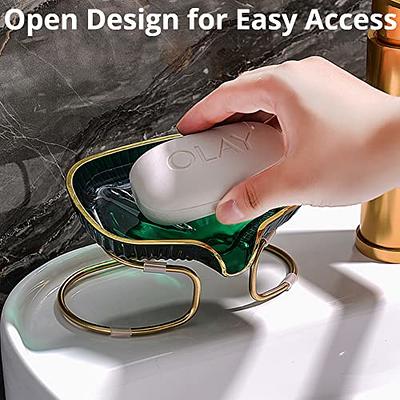 TOMIR Soap Dish 2-in-1 Soap Holder for Shower Wall with Hooks, Adhesive  Shampoo Bar Soap Caddy Tray Saver Rest Case Sponge Holder Shower Dish Black