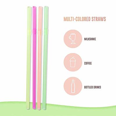 Reusable Plastic Straws 13 inch - Bendy Straws Drinking Plastic