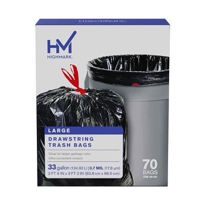 Highmark Tall 0.9 mil Drawstring Kitchen Trash Bags 13 Gallon 27.375 x 24  White Box Of 120 - Office Depot