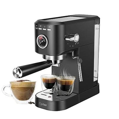 Mecity 20 Bar Espresso Machine With Frother, Compact Design, 37 Oz  Removable Water Tank, Cappuccino Maker, Mocha, Latte, Stainless Steel,  120V, 1350W