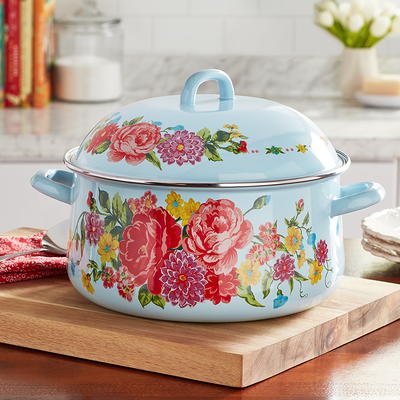 The Pioneer Woman Fancy Flourish Enamel on Steel 6.4-Quart Dutch