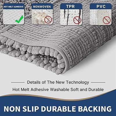 1 pcs Plush Chenille Bathroom Rug: Extra Soft Shaggy Bath Mat - Non-Slip,  Water Absorbent, Thick & Durable - Machine Washable - 24x17 Inches