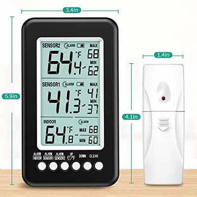 Refrigerator Thermometer Wireless Digital Freezer Thermometer with