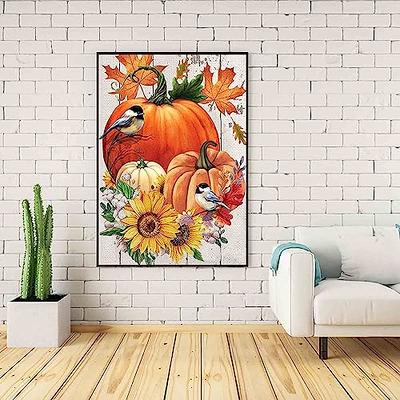 Diamond Painting Kits for Adults, DIY 5D Thanksgiving Diamond Painting Kits  Full Drill Fall Diamond Art Sunflower and Bird Diamond Painting Craft for