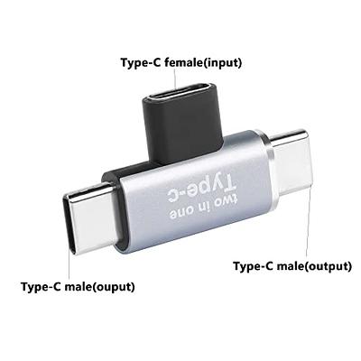 Type C Female to Double USB Male Cable Charge Two Devices at Once