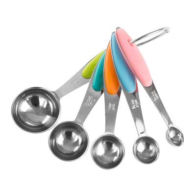 Classic Cuisine 5-Piece Stainless Steel with Silicone Measuring Spoon Set,  Silver - Yahoo Shopping