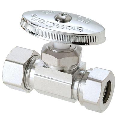 BrassCraft 1/2 in. Compression outlets X 3/8 in. Compression Brass Angle  Stop Valve - Ace Hardware