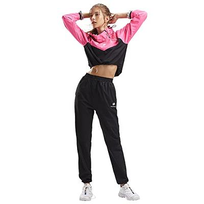 HOTSUIT Sauna Suit Women Weight Loss Boxing Gym Sweat Suits Workout Jacket,  Rose Red, M : : Fashion