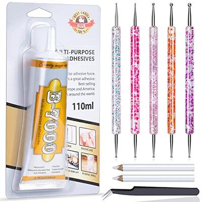 B7000 Glue for Jewelry Bead Adhesive, 110 ML Clear B-7000 Metal Stone Glue  with Precision Tips Crafts Tools, Industrial Super Strength Repair Glue Set  for DIY Rhinestones Cell Phone Glass Fabric 