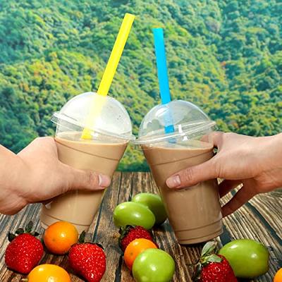 100PCS Colorful Drinking Straw Plastic Disposable Wide Straws for Milk Tea