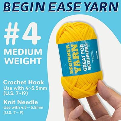  Yarn for Crocheting and Knitting Cotton Crochet Knitting Yarn  for Beginners with Easy-to-See Stitches Cotton-Nylon Blend Easy Yarn for  Beginners Crochet Kit(3x50g)-Yellow+White+Green